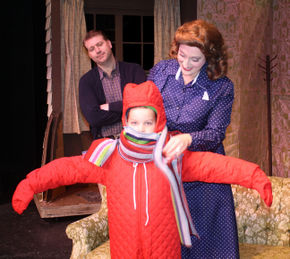 Tim Dominicus, David Cobert, and Shana Kulhavy in A Christmas Story: The Musical