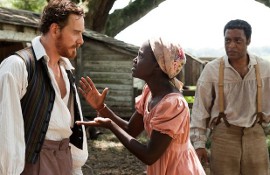 Michael Fassbender, Lupita Nyong'o, and Chiwetel Ejiofor in 12 Years a Slave