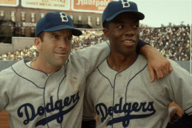 Lucas Black and Chadwick Boseman in 42