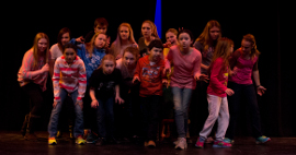 ensemble members in Davenport Junior Theatre's 20,000 Leagues Under the Sea