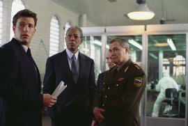 Ben Affleck, Morgan Freeman, and Lev Prygounov in The Sum of All Fears