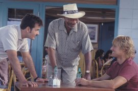 Charlie Sheen, Morgan Freeman, and Owen Wilson in The Big Bounce