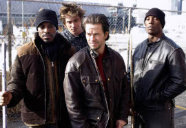 Andre Benjamin, Garrett Hedlund, Mark Wahlberg, and Tyrese Gibson in Four Brothers