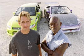 Paul Walker and Tyrese Gibson in 2 Fast 2 Furious