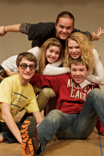 Mia the Melodramatic's Zach Meyer (top), Grace Hipple and Sarah Bubbers (second row), Cole Harksen and Matthew Hayes (bottom row)