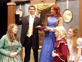 Laurel Williams, Danny White, Erin O'Shea, Abbey Donohoe, and Sarah Walker in Little Women