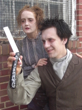 Dallas Milholland and Blake Adams in Sweeney Todd