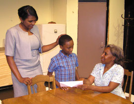 Shanna Cramer, Xavier Marshall, and Shellie Moore Guy in A Raisin in the Sun