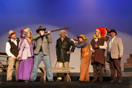 Lonnie Behnke, Chris Behnke, Wayne Hess, Jim Seward, Sheri Hess, John Donald O'Shea, and John Wagner in Annie Get Your Gun