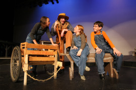 Sarah Wilson, Sheri Hess, Haley Wolf, and Caleb Wagner in Annie Get Your Gun