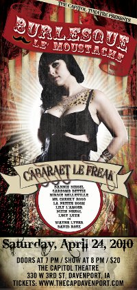 Burlesque Le' Moustache in Cabaret le Freak