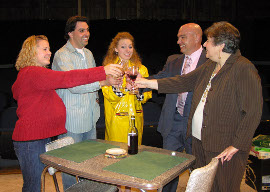 Stacy Herrick, Nathan Johnson, Kady Patterson, Archie Williams, and Jackie Skiles in the Richmond Hill Barn Theatre's Funny Valentines