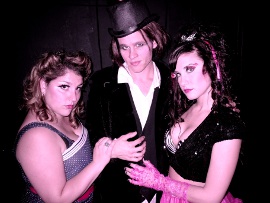 Annie Walljasper, Bryan Tank, and Kelly Lohrenz in The Rocky Horror Show