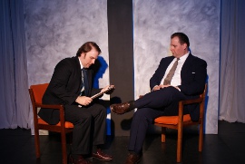 Adam Michael Lewis and Kevin Grastorf in Frost/Nixon
