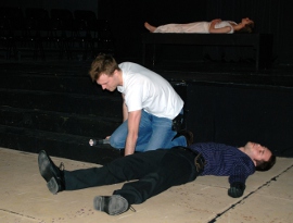 Adam Overberg, Jarrod DeRooi, and Stephanie Moeller in Romeo & Juliet