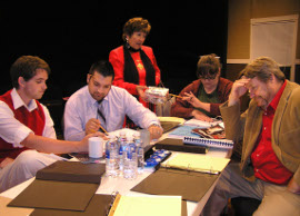 Kevin Maynard, Nicholas Waldbusser, Rosemary Ocar, Mollie A. Schmelzer, and Don Hazen in Don't Talk to the Actors