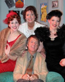 (clockwise from left) Melissa Anderson Clark, Valeree Pieper, Erin Lounsberry, and Mark McGinn in The Drowsy Chaperone