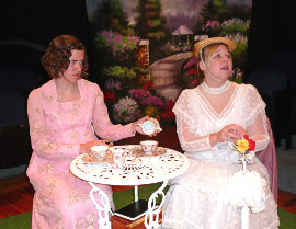 Elizabeth Buzard and Cara DeMarlie in The Importance of Being Earnest