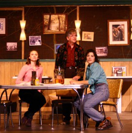 Katie Wesler, Marcia Sattelberg, and Erica Vlahinos in the Timber Lake Playhouse's The Spitfire Grill