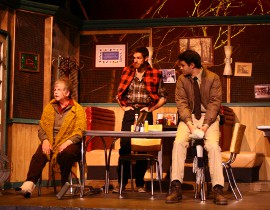 Marcia Sattelberg, Brandon Ford, and Aaron Conklin in the Timber Lake Playhouse's The Spitfire Grill