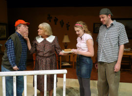 Tom Morrow, Sandy Glass, Hannah McNaught, and Dana Moss-Peterson in Leaving Iowa