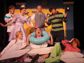 Tom Taylor,  Jillian Prefach, Jessica Sheridan, Brad Hauskins, Marc Ciemiewicz, Janos Horvath, and Sunshine Woolison-Ramsey in Junie B. in Jingle Bells, Batman Smells