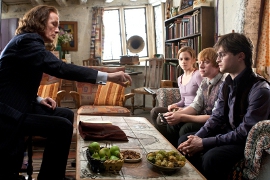 Bill Nighy, Emma Watson, Rupert Grint, and Daniel Radcliffe in Harry Potter & the Deathly Hallows: Part 2