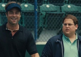 Brad Pitt and Jonah Hill in Moneyball