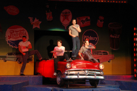 Drew Stark, David Bryant Johnson, Steve Lasiter, and Matthew Wiggin in Grease