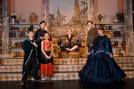 Josh Schwirtz, Connie Creen, Ali Girsch, Jon Schrader, Keegan Harry, and Rochelle Schrader in The King & I