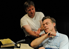 Sean Christopher Lewis and Tim Budd in Riverside Theatre's True West