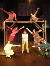 Danielle Barnes, Dani Westhead, Janos Horvath, Mariah Thornton, Tracy Pelzer-Timm, Brad Hauskins, and Don Denton in Freckleface Strawberry: The Musical