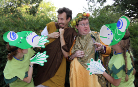 Anna Tunnicliff, Neil Friberg, Bryan Woods, and Torey Baxa in Genesius Guild's The Frogs