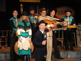 Jody Allen Lee, Nina Schreckengost, Canaan Cox, Tom Walljasper, Jonathan Scott Roth, AJ Haut, and Russ Weaver in Hank Williams: Lost Highway