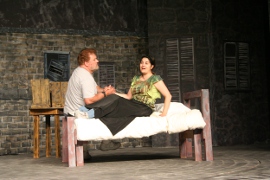 Dave Arnold and Christina Myatt rehearse Les Miserables