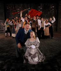 David Arnold, Sydney Crumbleholme, and Les Miserables ensemble members