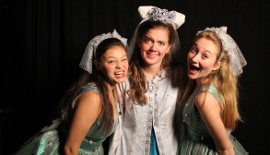 Jolene Bergthold, Molly Conrad, and Brooke Schelly in Monty Python's Spamalot
