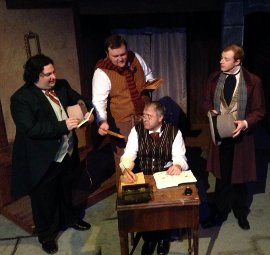 Joe Maubach, James Fairchild, Doug Kutzli, and Tristan Layne Tapscott in A Christmas Carol