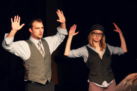 Cole McFarren and Stephanie Moeller in The Two Gentlemen of Verona