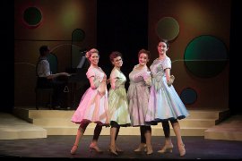 Carly Ann Berg, Sarah Randall, Heather Baisley, and Jenna Haimes in The Taffetas; photo by Jean Black