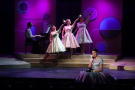 George Spelvin, Sarah Randall, Carly Ann Berg, Heather Baisley, and Jenna Haimes in The Taffetas; photo by Jean Black