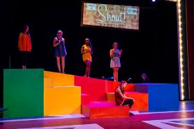 Melissa Weyn, Lexie Plath, Daryn Harrell, Allison Hunt, and Caroline Murrah in Shout! The Mod Musical