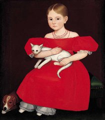 Ammi Phillips' Girl in Red Dress with Cat & Dog, in the Self­-Taught Genius exhibit, opening November 15