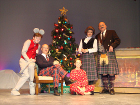Daniel Rairdin-Hale, Brad Hauskins, Emily Baker, Allison Nook, and Janos Horvath in 'Twas the Night Before Christmas
