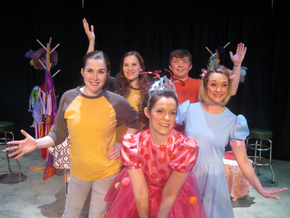 Morgan Griffin, Kirsten Sindelar, Kaitlyn Casanova, Aaron Lord, and Sara Tubbs in Fancy Nancy: The Musical