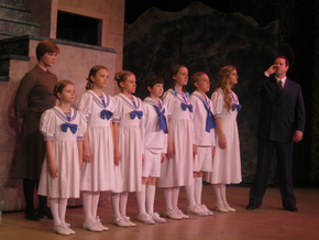 Lauren VanSpeybroeck, Allison Willie, Natalie Anderson, Hailie Shemek, Gage McCalester, Krianna Walljasper, Ben Klocke, Autumn Loose, and Brian Bowman in The Sound of Music