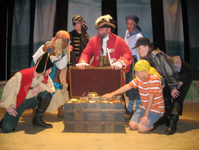 Cody King, Antoinette Holman, Chris Galvan, Janos Horvath, Brad Hauskins, Deanna Collins, and Ben Klocke in How I Became a Pirate