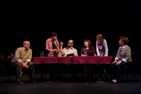 Brian Pauley, Jaguer Heier, Matt W. Miles, Brigitte Ditmars, Victoria Kuzlik, and Judy Knudtson in The Big Meal