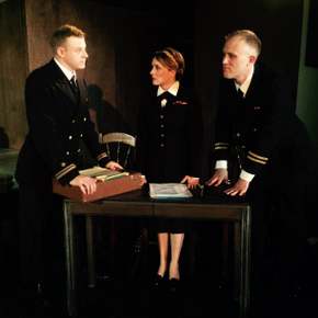 Tristan Tapscott, Sara Tubbs, and Jacob Kendall in A Few Good Men