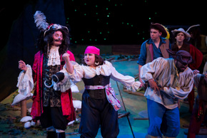 Cody Jolly, Amelia Jo Parish, Levi Skoog, Arabella Chamberlain, and Charles Benson in Peter Pan